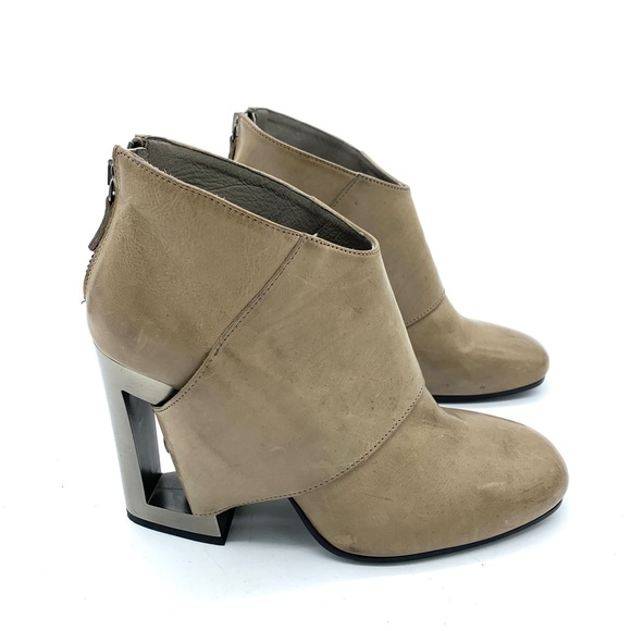 Vic Matie Taupe Leather Ankle Boots - Picture 2 of 15